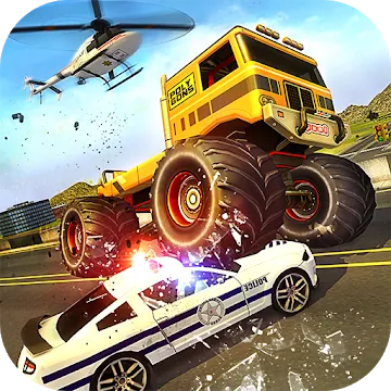Police Chase Monster Car: City Cop Driver Escape MOD APK icon