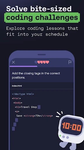 Mimo: Learn coding in JavaScript, Python and HTML - screenshot 3