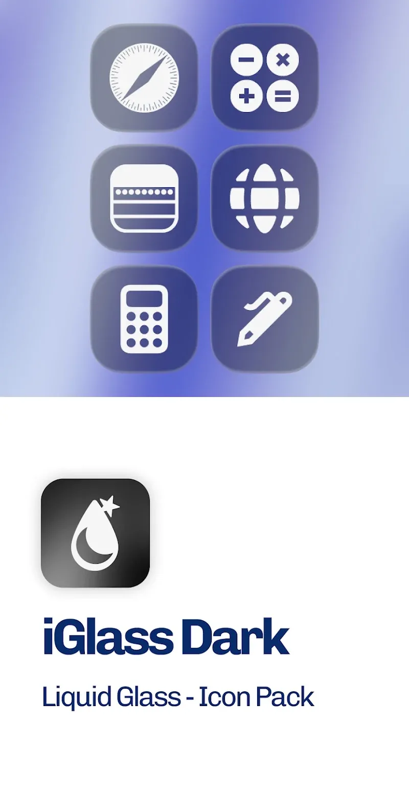 iGlass Dark OS 26 Icon Pack v6.4 APK (Full Version) - screenshot 1