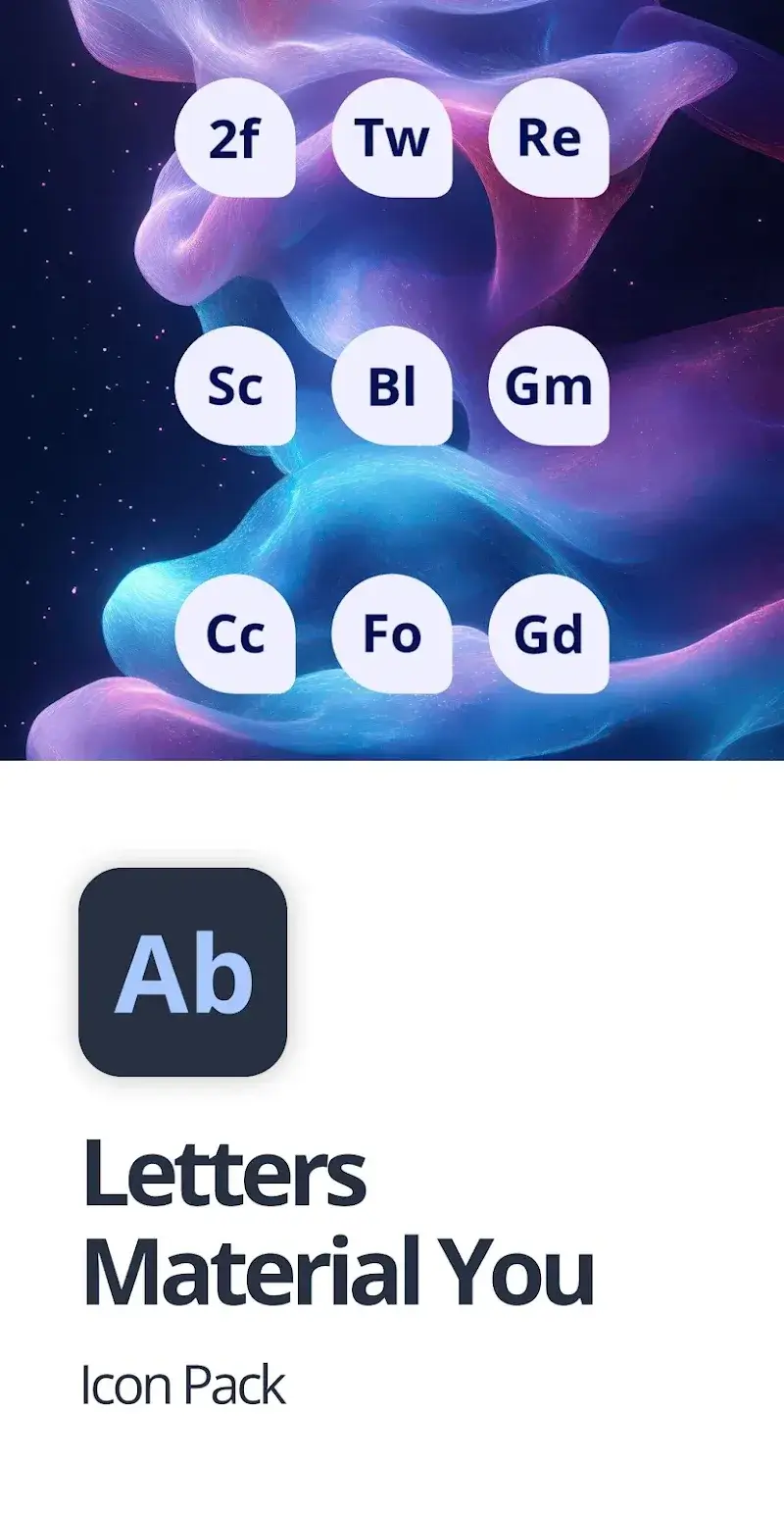Letters Material You Icon Pack - screenshot 1