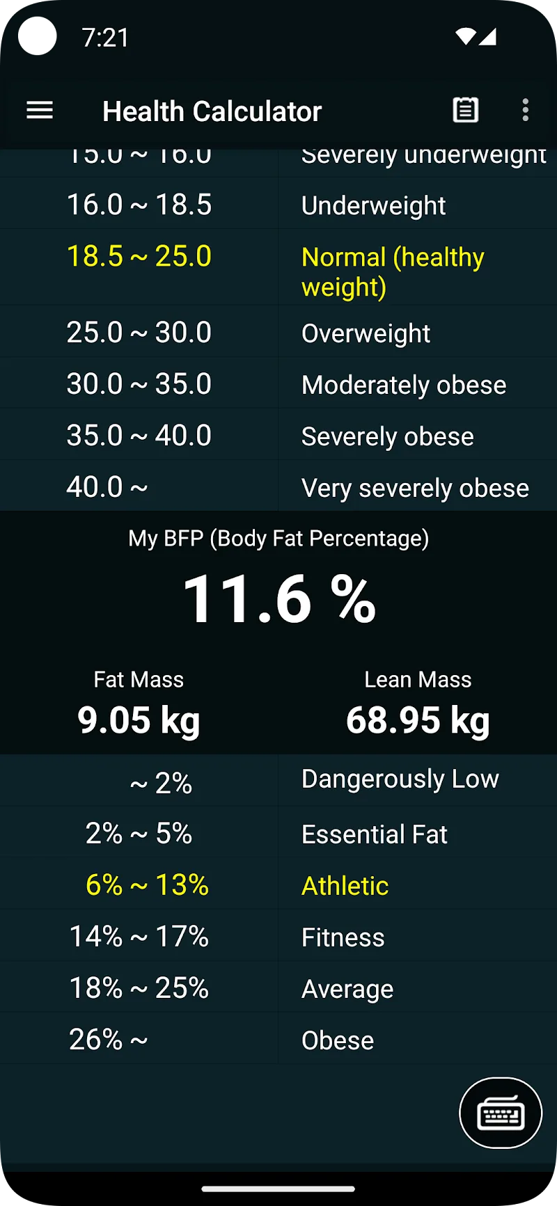 Health Calculator - screenshot 2