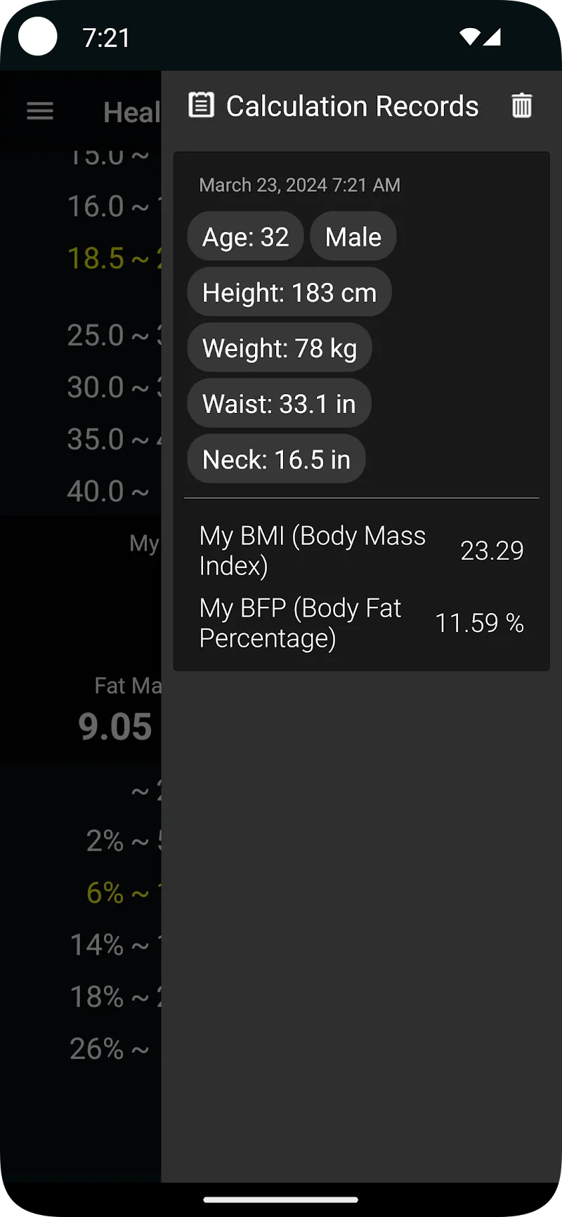 Health Calculator - screenshot 3