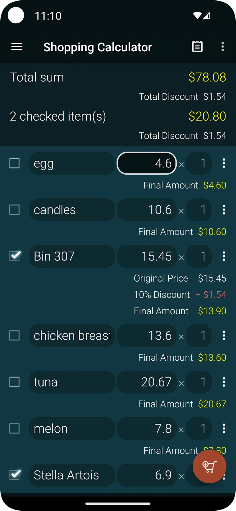 Shopping Calculator - screenshot 3