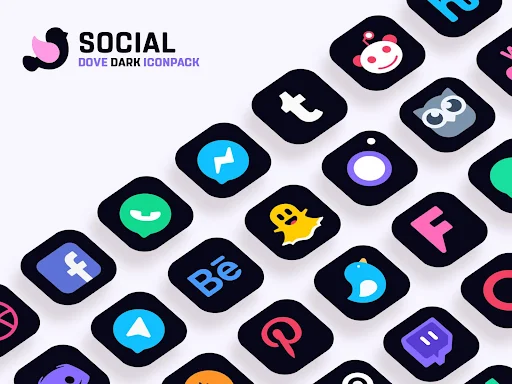 Dove Dark Icon Pack - screenshot 2