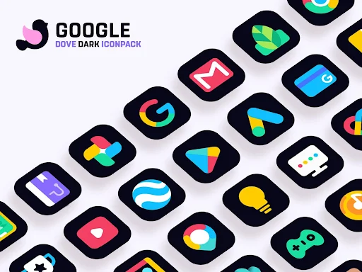 Dove Dark Icon Pack - screenshot 3