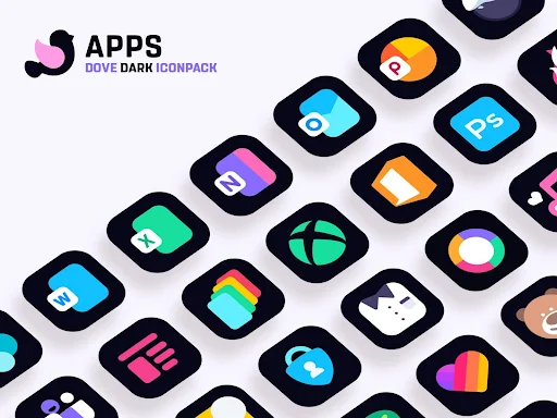 Dove Dark Icon Pack - screenshot 4