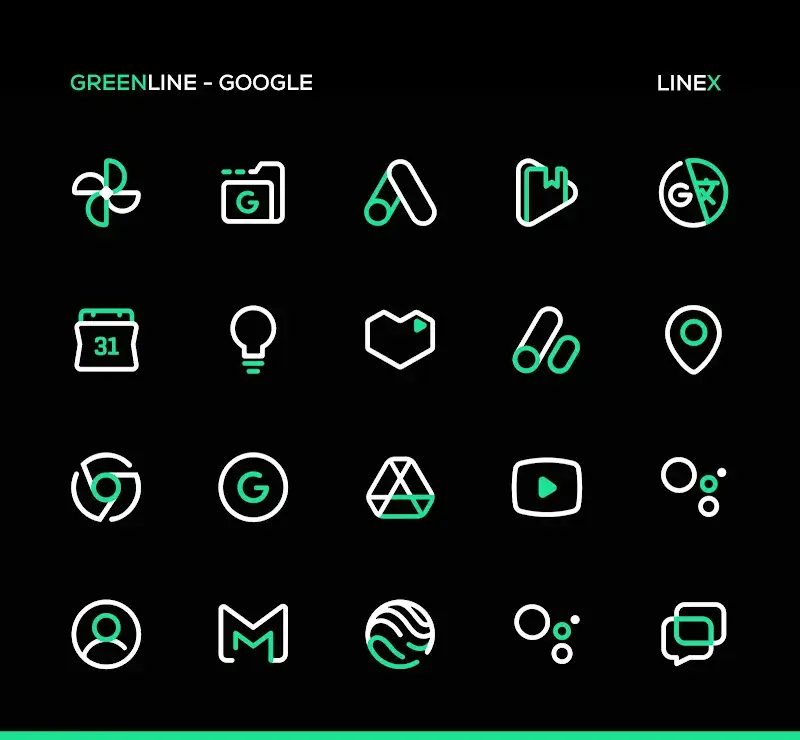 GreenLine Icon Pack  LineX - screenshot 4