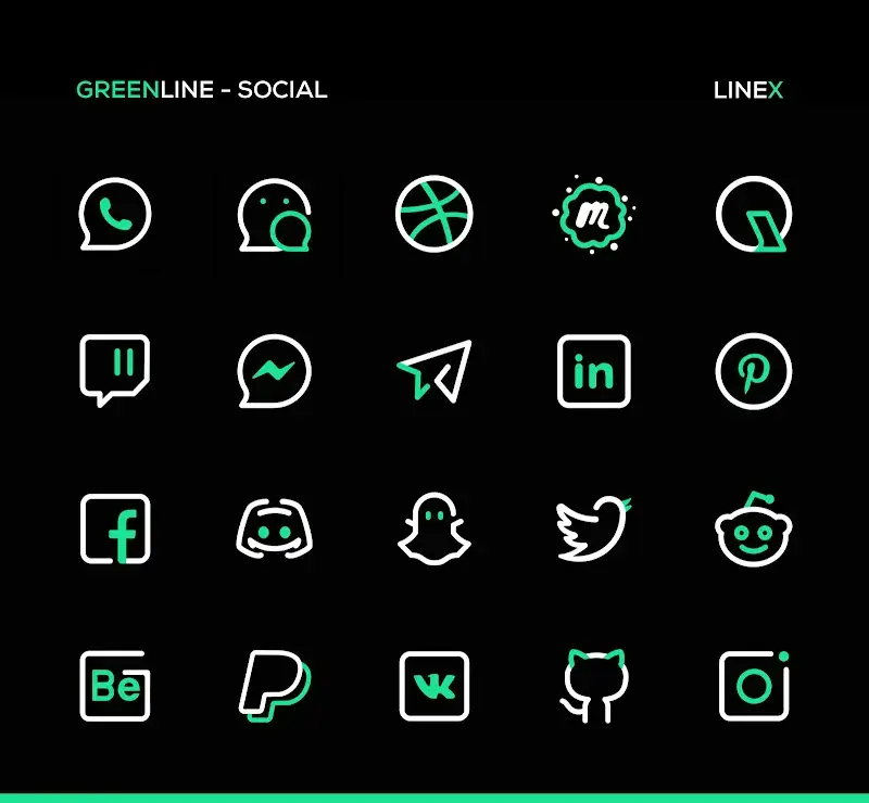 GreenLine Icon Pack  LineX - screenshot 5