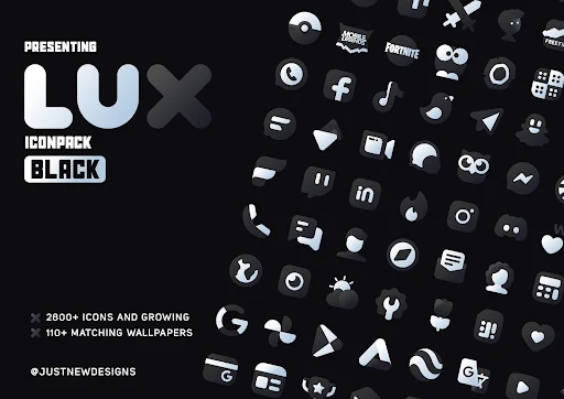 Black Icon Pack LuX - screenshot 6