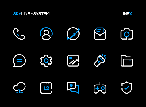 SkyLine Icon Pack LineX Blue - screenshot 2