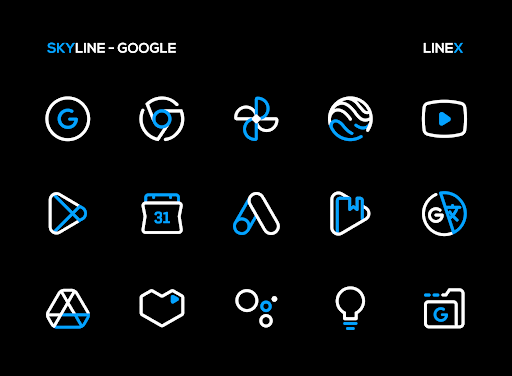 SkyLine Icon Pack LineX Blue - screenshot 3