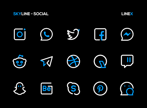 SkyLine Icon Pack LineX Blue - screenshot 4