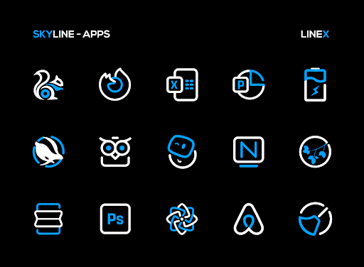 SkyLine Icon Pack LineX Blue - screenshot 6