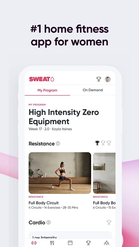 Sweat Fitness App For Women APK - screenshot 2