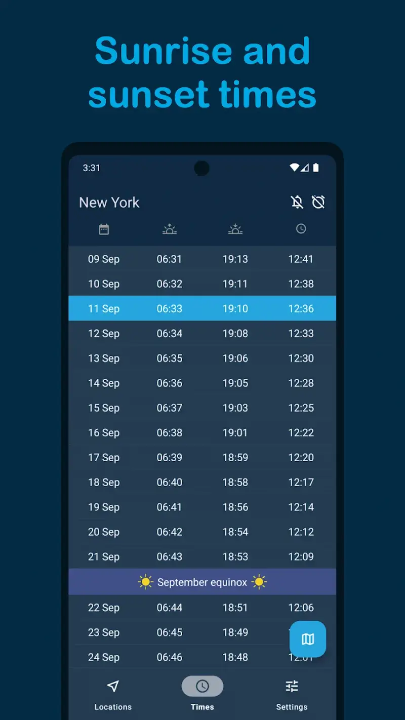 Sunrise and Sunset Times - screenshot 1