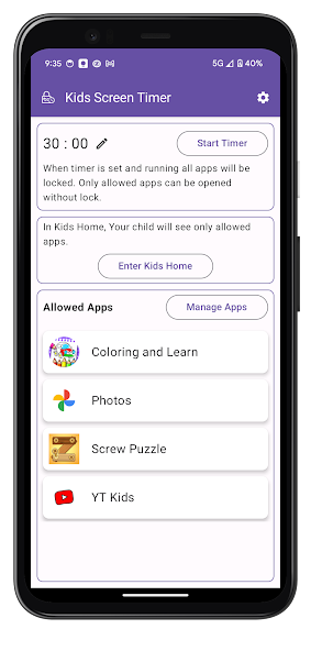 Kids Screen Timer - screenshot 1