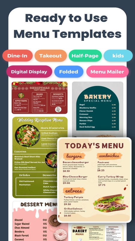 Menu Maker, Menu Templates APK - screenshot 1