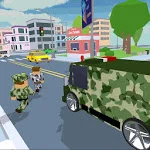Blocky Army City Rush Racer MOD APK icon
