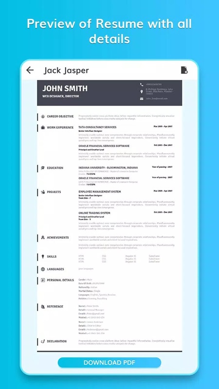 CV Professional Resume Maker APK - screenshot 4