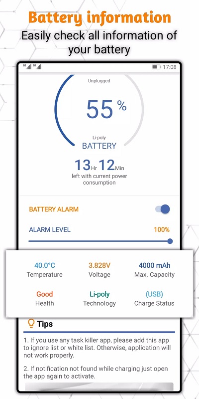 Battery 100% Alarm APK - screenshot 2