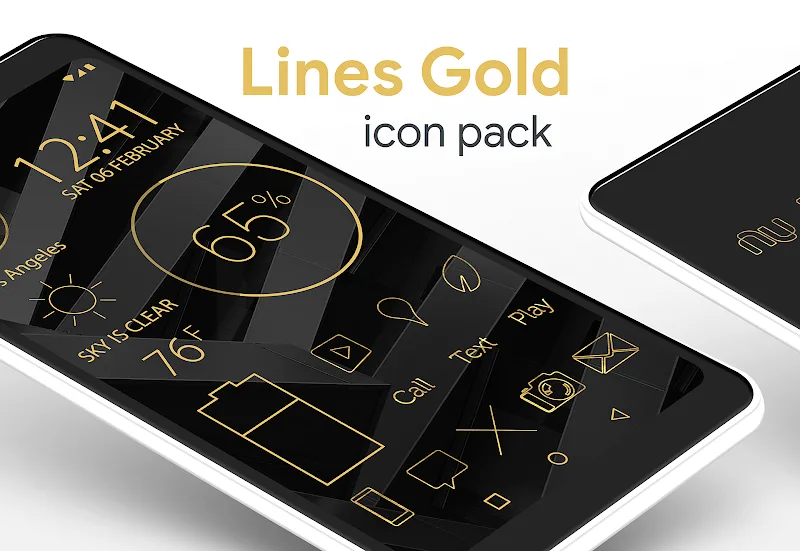 Lines Gold Pro - Icon Pack - screenshot 1