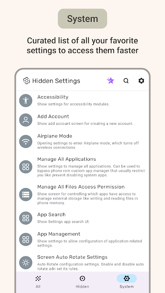 Hidden Settings - screenshot 3