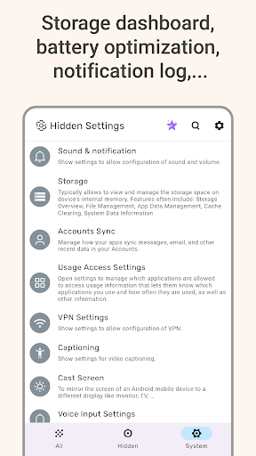 Hidden Settings - screenshot 4