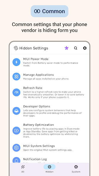 Hidden Settings - screenshot 4
