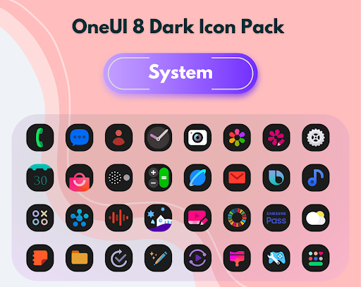 OneUI 8 Dark Icon Pack - screenshot 1