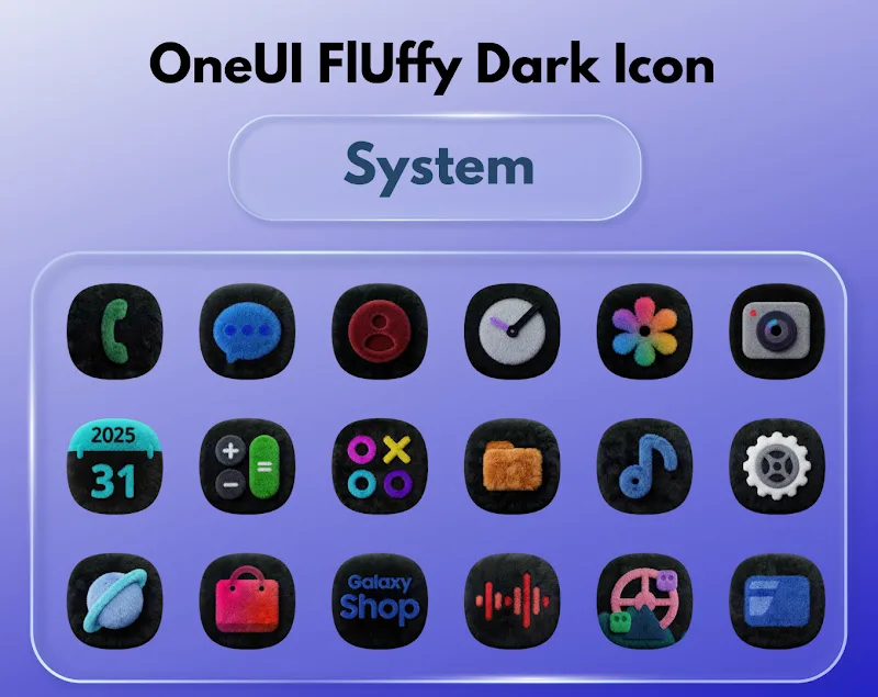 OneUI Fluffy Dark Icons v1.3 APK (Full Version) - screenshot 1