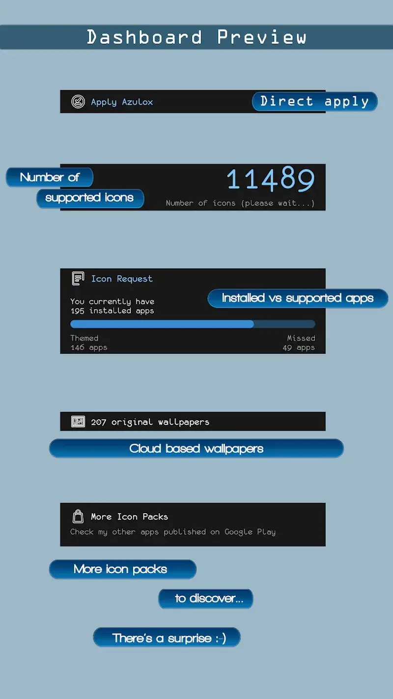 Azulox Icon Pack – Dark mode - screenshot 2
