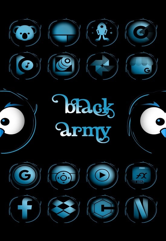 Black Army Sapphire Icon Pack APK - screenshot 1