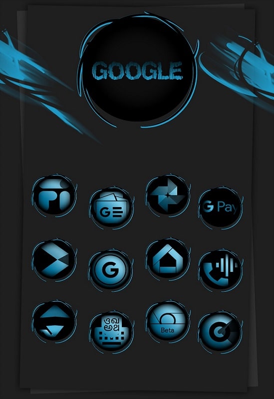Black Army Sapphire Icon Pack APK - screenshot 3