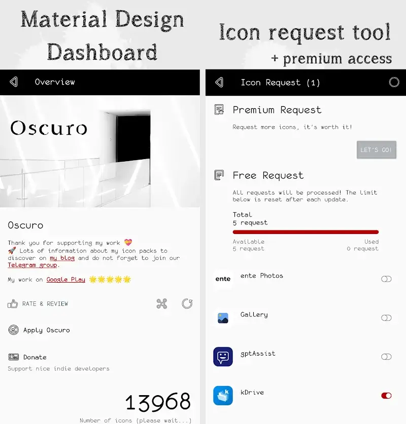 Oscuro Icon Pack v229.0 APK (Full Version) - screenshot 2
