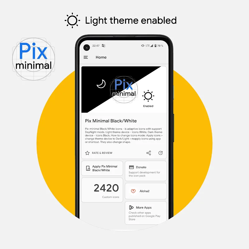 Pix-Minimal BlackWhite Icons v8.8.Build APK (Full Version) - screenshot 5