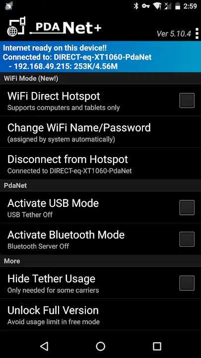 PdaNet+ - screenshot 2