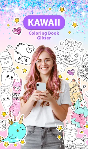 Kawaii Coloring Book Glitter APK 1.4.6 [Full Game] for Android - screenshot 1