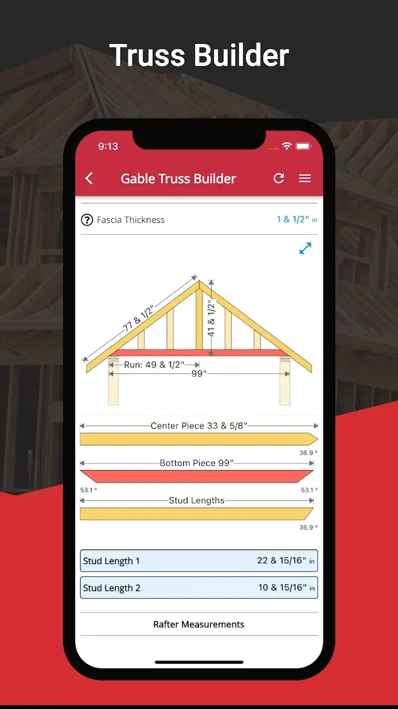 RedX Roof - Rafter Calculator - screenshot 4