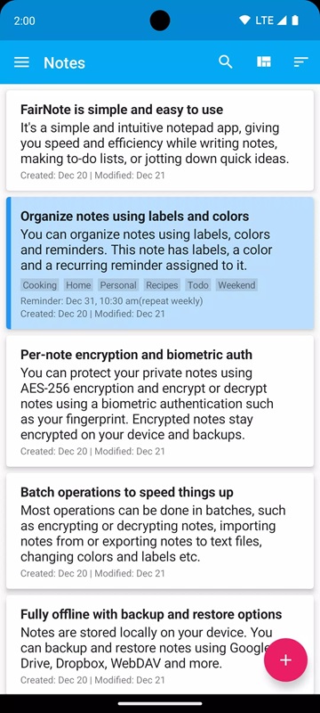 FairNote APK - screenshot 2