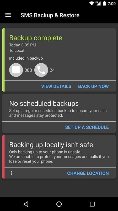 SMS Backup & Restore Pro - screenshot 2