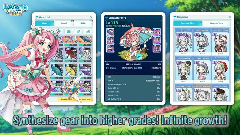 Let’s Go! Rain – Cute Idle RPG - screenshot 4