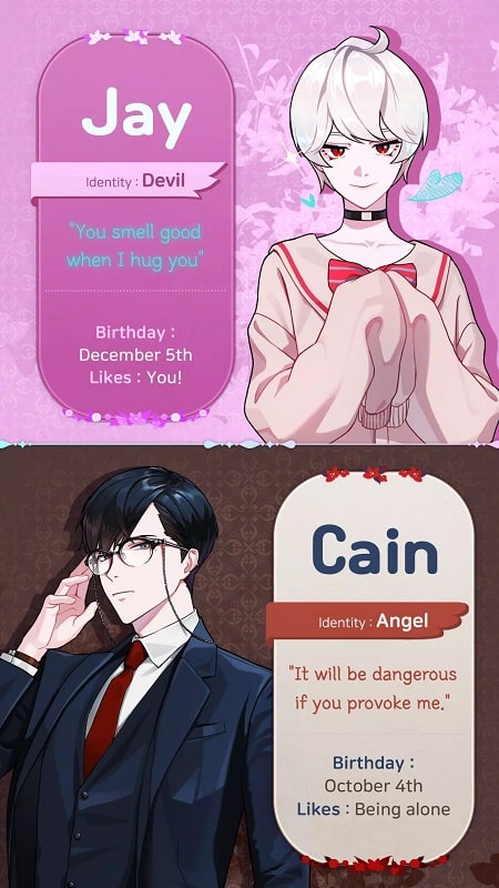 Devil Kiss Romance otome game APK - screenshot 3