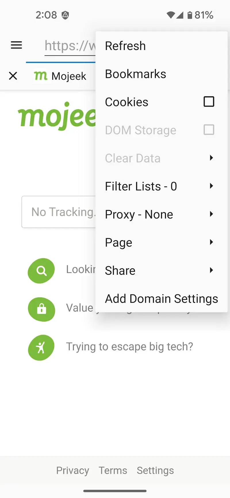 Privacy Browser v3.20 APK (Full Version) - screenshot 3