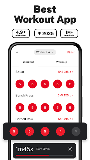 StrongLifts Weight Lifting Log - screenshot 1