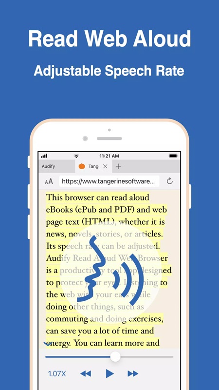 Audify read aloud web browser APK - screenshot 3