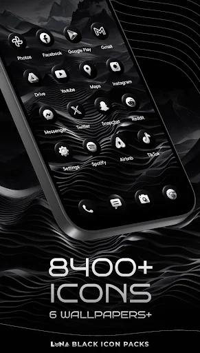 Luna Black Icon Pack - screenshot 1
