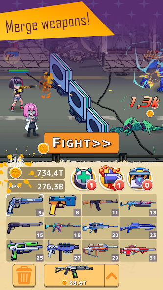 Kawaii Guns: Merge & Shoot - screenshot 2