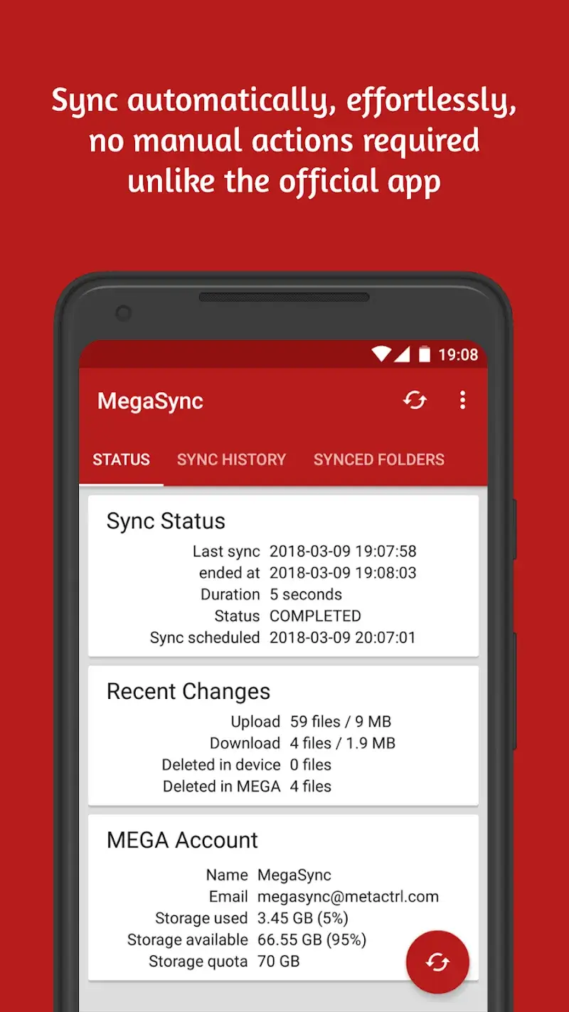 Autosync for MEGA - MegaSync - screenshot 2