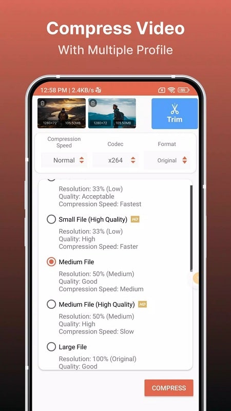 Compress Video Size Compressor APK - screenshot 3