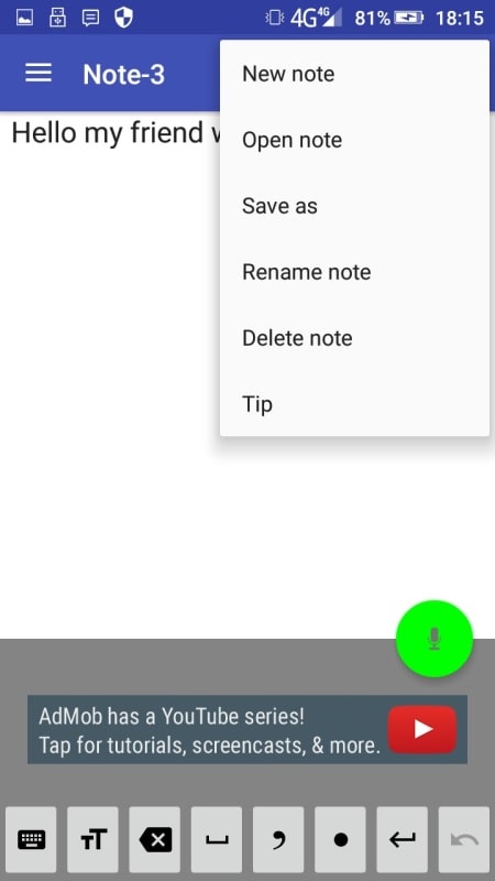 Voice Notebook speech to text APK - screenshot 1